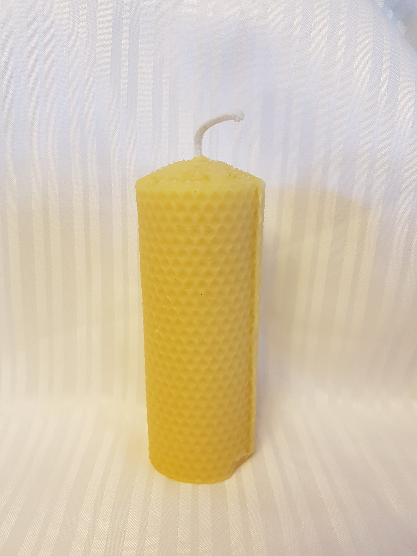 Rolled beeswax Pillar - 100% beeswax candle 5" x 2"Candles- Barriault Ranch