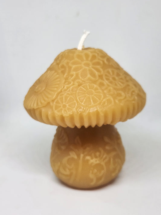 Mushrooms Beeswax Candle