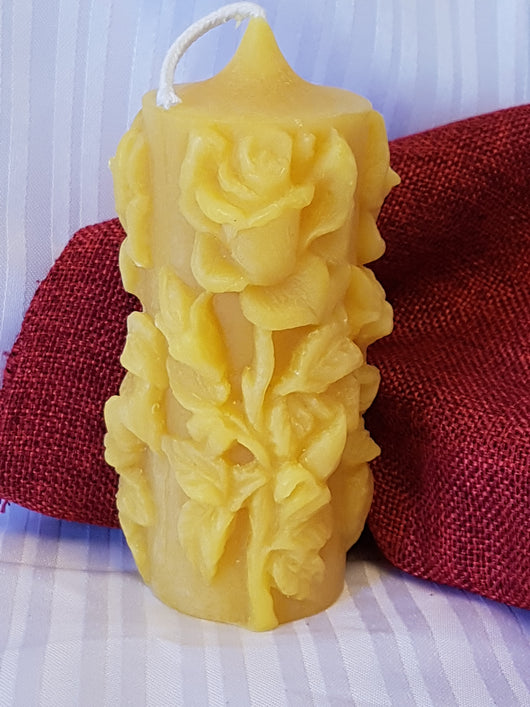 Rose - pure beeswax candle 2