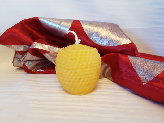 Round Basket Pure Beeswax Candle - 2.5