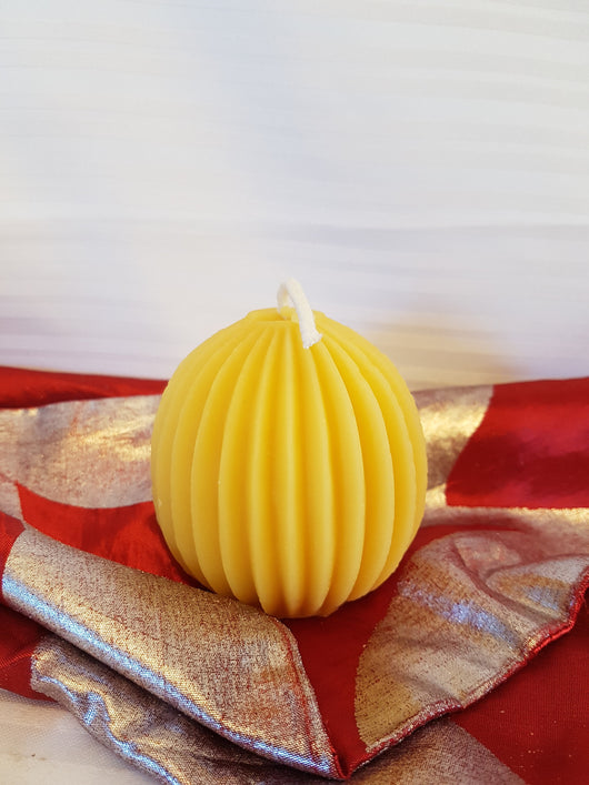 Corrugated Sphere Pure beeswax candlesCandles- Barriault Ranch