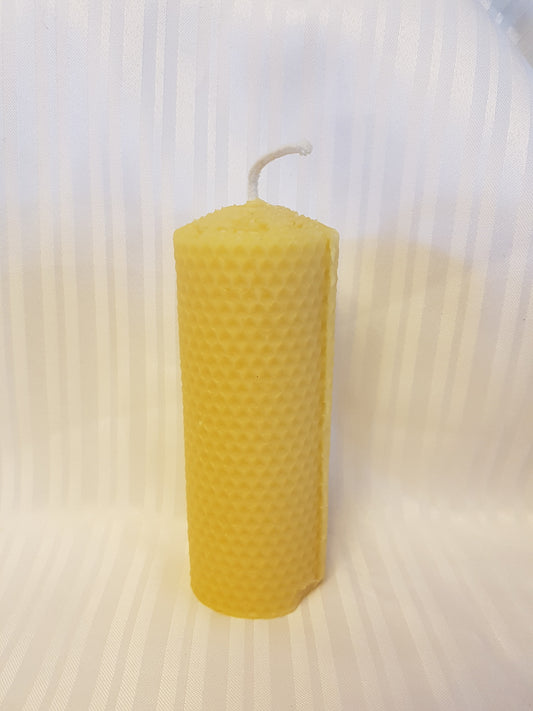 Rolled beeswax Pillar - 100% beeswax candle  5" x 2"Candles- Barriault Ranch