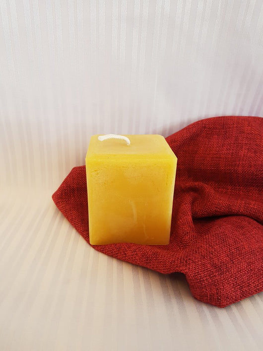 Square Pure Beeswax CandleCandles- Barriault Ranch