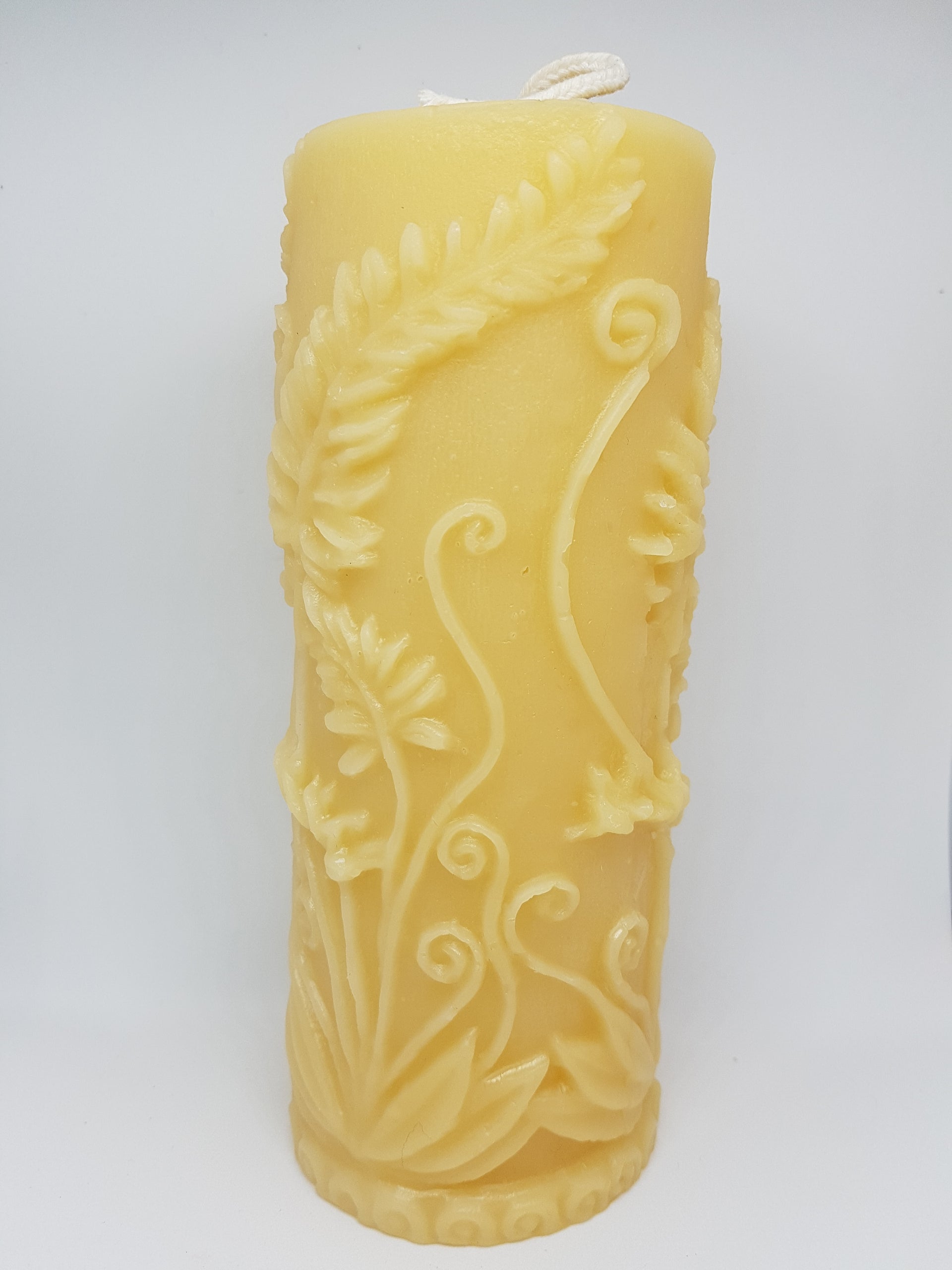 Fern Pillar Beeswax Candle