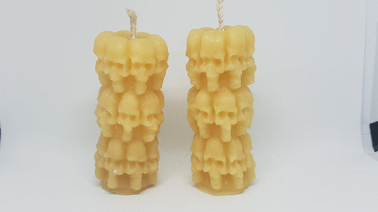 Skull Pillar - Pure Beeswax Candle. 3" x 1"Candles- Barriault Ranch