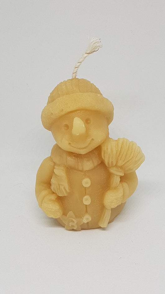 Snowman beeswax candleCandles- Barriault Ranch