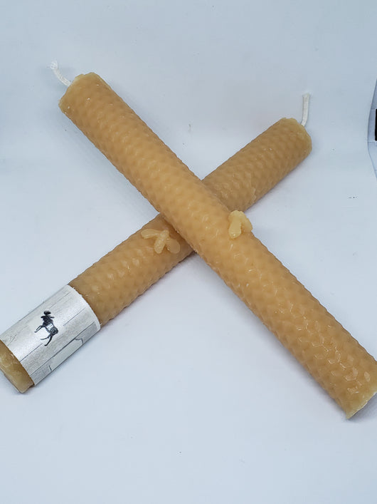 Rolled beeswax taper candle- Barriault Ranch