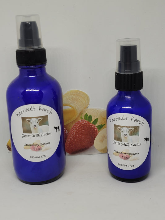 Strawberry Banana Goats milk lotion - Barriault Ranch